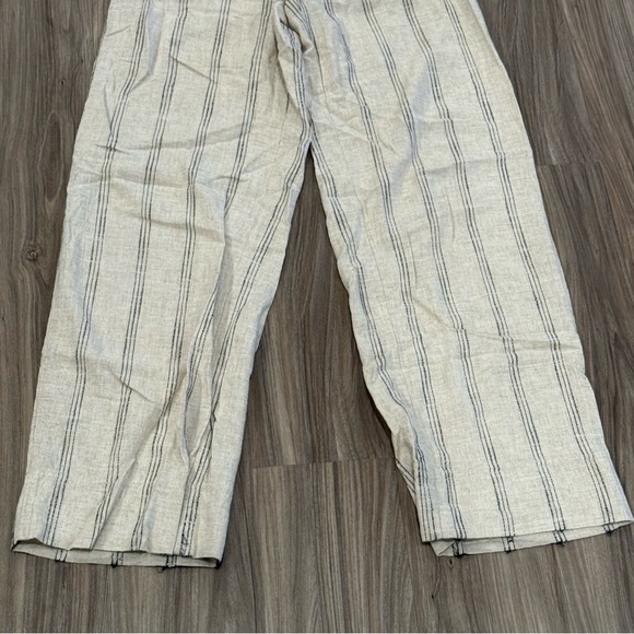 Zara Striped Linen Blend Wide Leg Pants - Picture 4 of 9